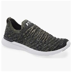 APL TechLoom Wave Black/Gold Metallic Mélange Running Shoe Women's Size 10